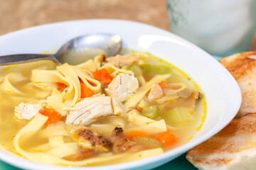 Homemade chicken noodle soup.