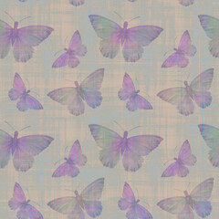 Abstract botanical ornament for design, wallpaper, packaging, print. Butterflies seamless pattern on an abstract background.