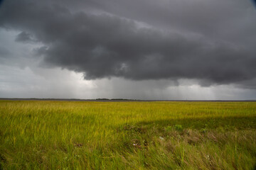 storm clouds over the field