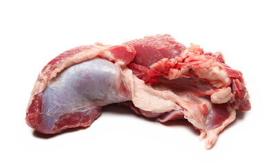 Fresh raw veal meat isolated on white 
