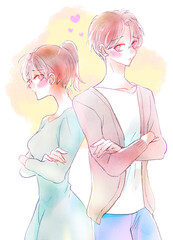 もじもじするカップル