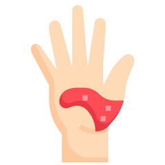 Fototapeta premium HAND BURN flat icon