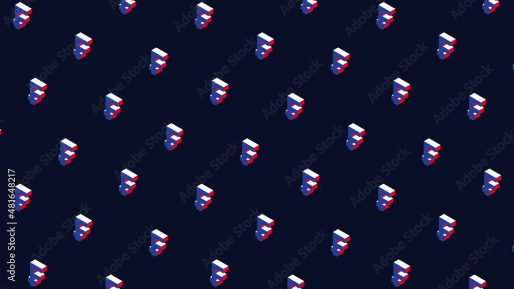 Aufkleber swiss franc isometric symbols in pattern on a dark background. seamless loop animation with currency