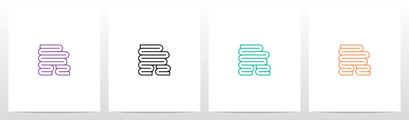 Folded Lines Letter Logo Design R