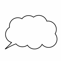 Simple line black and white comic  speech bubble