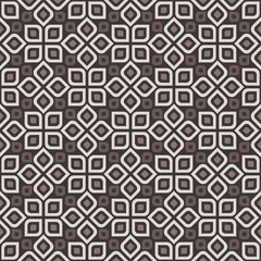 Retro Geometric Seamless Background in Black and White Color. Vector Tileable pattern.