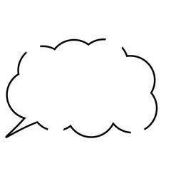 Simple line black and white comic  speech bubble
