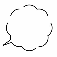 Simple line black and white comic  speech bubble