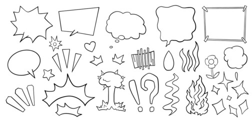 set of cartoon balloon emotion decoration