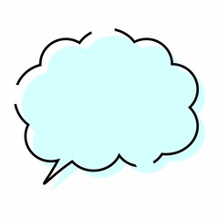 Colorful speech bubble of simple lines
