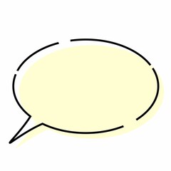 Colorful speech bubble of simple lines