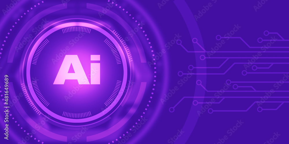 Poster 2d rendering artificial intelligence (ai) concept
