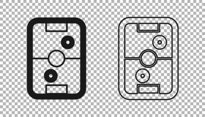 Black Air hockey table icon isolated on transparent background. Vector