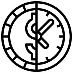 TIME IS MONEY line icon