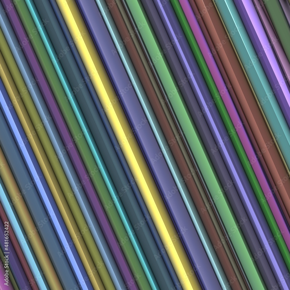Aufkleber multi-coloured 3d illustration pattern and diagonal striped design from many tiny brightly coloured 