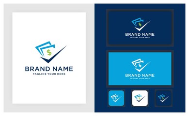 Good payment logo template. Cash Icon symbol design. money check logo template vector illustration with business card.