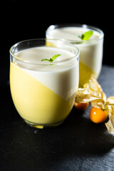 panacotta mouse mango lemon lime glass wood