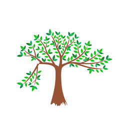 Vector tree. Broken branch. Vector illustration