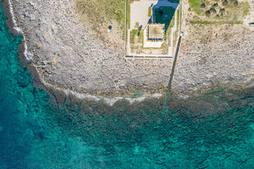 Vista aerea di porto cesareo, lecce, puglia
