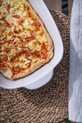 quiche french oven dish plate
