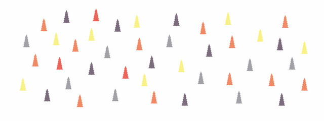 Set of Christmas trees in different colors. Simple flat christmas decorating. vector illustration.