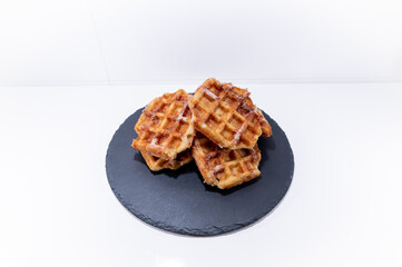 handmade home waffle belgian gauffres gold