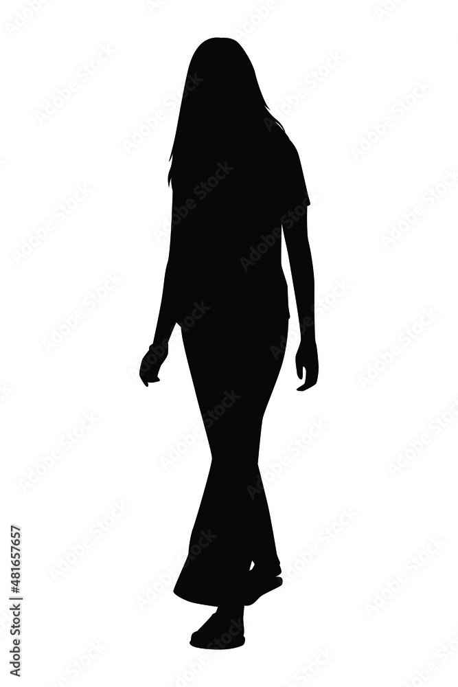 Wall mural Woman silhouette vector isolated on white background