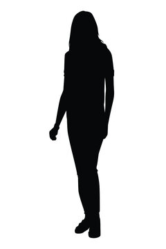 Woman silhouette vector isolated on white background