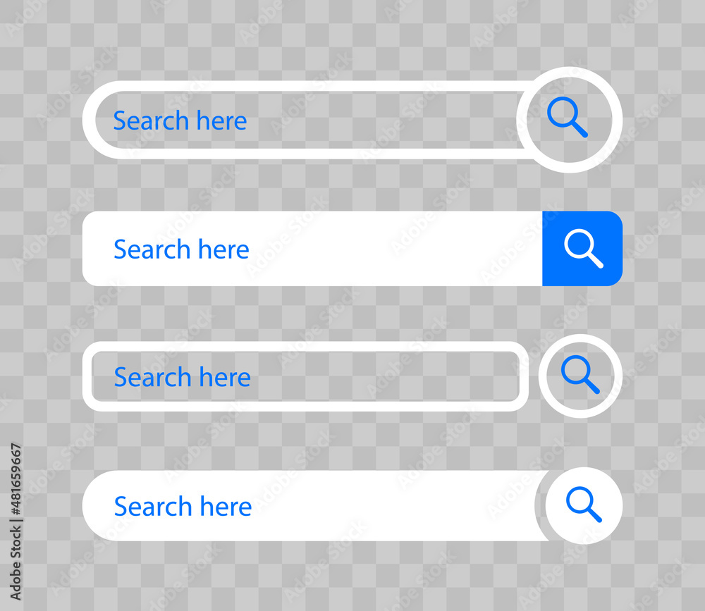 Poster set of search bar for ui. search form templates for websites. search field set. search address and n