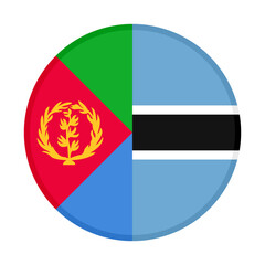 round icon with eritrea and botswana flags. vector illustration isolated on white background