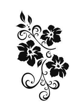 Beautiful flower. Conceptual design. Stylized floral symbol. Vector illustration, stencil.