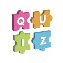 Quiz puzzle icon. Isometric of kindergarten puzzle vector icon for web design isolated on white background