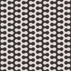 Twisted Geometric Seamless Background in Black and White Color. Vector Tileable pattern.