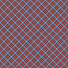 seamless diagonal tartan pattern with red and blue stripes