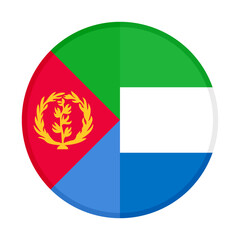 Fototapeta premium round icon with eritrea and sierra leone flags. vector illustration isolated on white background