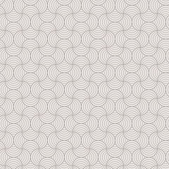 Thin Curl Lines Retro Geometric Seamless Background in Black and White Color. Vector Tileable pattern.
