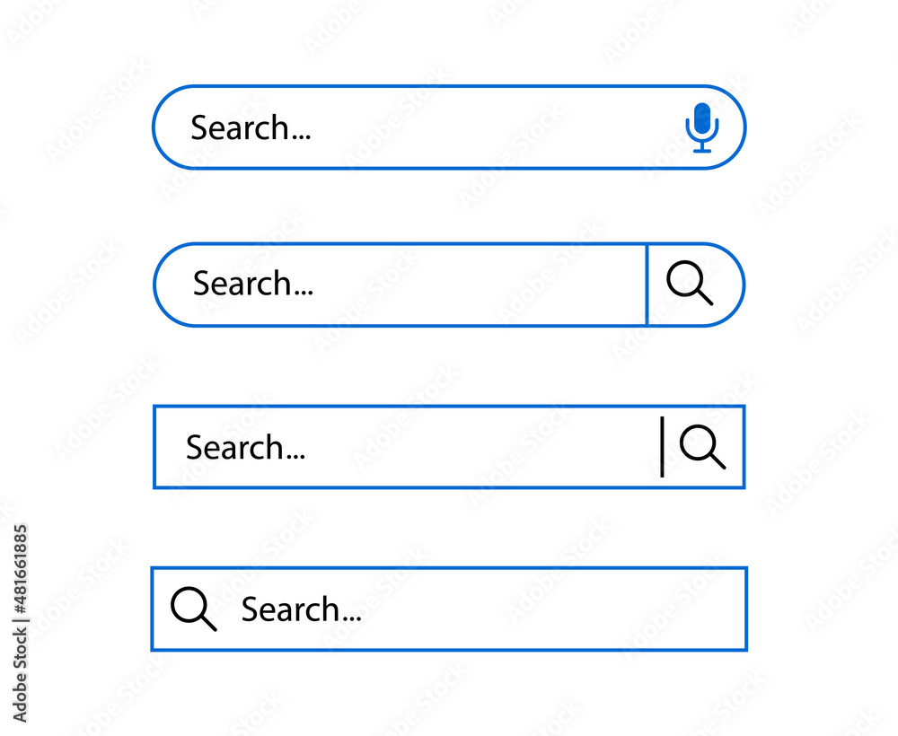 Poster set of search bar for ui. search form templates for websites. search field set. search address and n