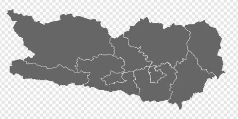 Map  State Carinthia of Austria on transparent background. Blank Map Carinthia with districts   for your web site design, logo, app, UI. Austria. EPS10.