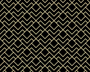 Sierkussen Het geometrische patroon met lijnen. Naadloze vectorachtergrond. Goud en zwarte textuur. Grafisch modern patroon. Eenvoudig rooster grafisch ontwerp © ELENA