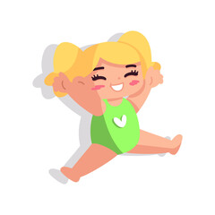 Isolated girl happy children beach vector illustration