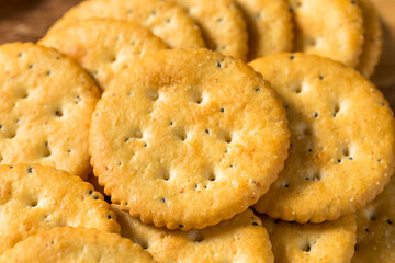 Healthy Brown Round Whole Wheat Crackers