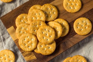Healthy Brown Round Whole Wheat Crackers