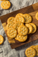 Healthy Brown Round Whole Wheat Crackers