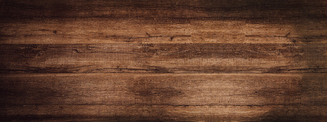 Obraz na płótnie Canvas old brown rustic dark wooden texture - wood timber background panorama long banner