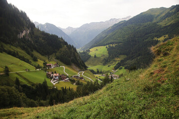 Fototapeta na wymiar Karteis village in Grossarl valley in the Austrian Alps, Austria
