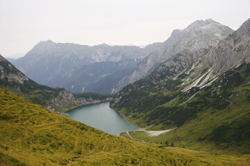 Naklejka na ściany i meble Panorama of Tappenkarsee valley, Austria