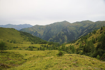 Fototapeta na wymiar Panorama of Gastein valley from Graukogel mountain, Austria