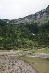 Fototapeta na wymiar Schoedersee lake in the end of Grossarl valley, Austria