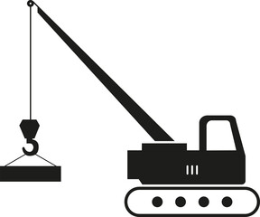 Crane lifting sign. Construction safety signs and symbols.