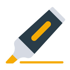 highlighter mark line liner highlight marker work office business finance icon